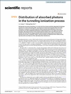 Distribution of absorbed photons in the tunneling ionization process