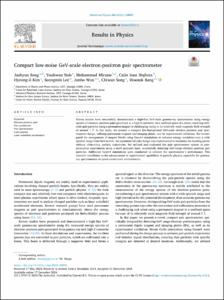 Compact low-noise GeV-scale electron-positron pair spectrometer