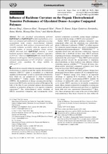 Influence of Backbone Curvature on the Organic Electrochemical Transistor Performance of Glycolated Donor-Acceptor Conjugated Polymers