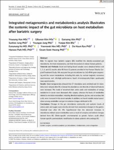 Integrated metagenomics and metabolomics analysis illustrates the systemic impact of the gut microbiota on host metabolism after bariatric surgery