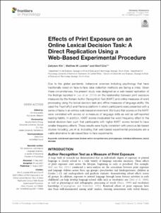 Effects of print exposure on an online lexical decision task: A direct replication using a web-based experimental procedure