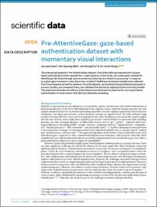 Pre-AttentiveGaze: gaze-based authentication dataset with momentary visual interactions