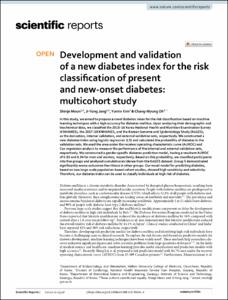 Development and validation of a new diabetes index for the risk classification of present and new-onset diabetes: multicohort study