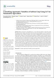 Controlling Agronomic Variables of Saffron Crop Using IoT for Sustainable Agriculture
