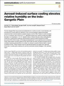 Aerosol-induced surface cooling elevates relative humidity on the Indo-Gangetic Plain