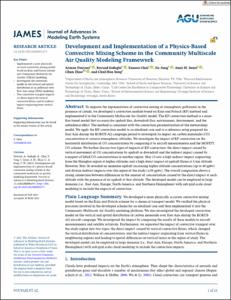 Development and Implementation of a Physics-Based Convective Mixing Scheme in the Community Multiscale Air Quality Modeling Framework