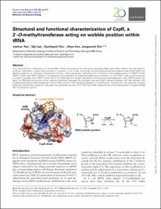 Structural and functional characterization of CspR, a 2′-O-methyltransferase acting on wobble position within tRNA