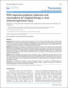 ROS-responsive graphene-hyaluronic acid nanomedicine for targeted therapy in renal ischemia/reperfusion injury
