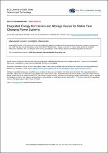 Integrated Energy Conversion and Storage Device for Stable Fast Charging Power Systems