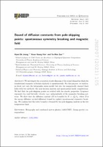 Bound of diffusion constants from pole-skipping points: spontaneous symmetry breaking and magnetic field