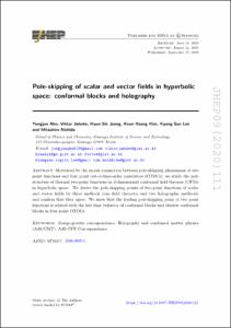 Pole-skipping of scalar and vector fields in hyperbolic space: conformal blocks and holography