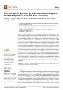 Stochastic Multi-Objective Optimal Reactive Power Dispatch with the Integration of Wind and Solar Generation