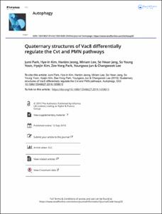 Quaternary structures of Vac8 differentially regulate the Cvt and PMN pathways