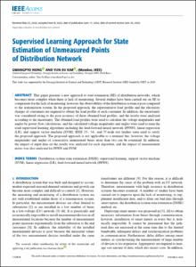 Supervised Learning Approach for State Estimation of Unmeasured Points of Distribution Network