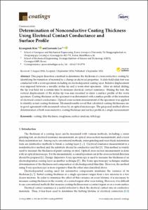 Determination of Nonconductive Coating Thickness Using Electrical Contact Conductance and Surface Profile