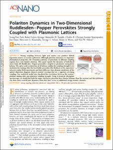 Polariton Dynamics in Two-Dimensional Ruddlesden-Popper Perovskites Strongly Coupled with Plasmonic Lattices
