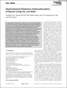 Electrochemical β-Selective Hydrocarboxylation of Styrene Using CO2 and Water