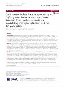Sphingosine 1-phosphate receptor subtype 3 (S1P(3)) contributes to brain injury after transient focal cerebral ischemia via modulating microglial activation and their M1 polarization