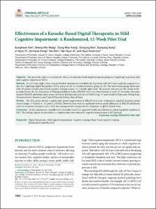 Effectiveness of a Karaoke-Based Digital Therapeutic in Mild Cognitive Impairment: A Randomized, 12-Week Pilot Trial