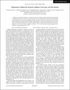 Optimization of high-order harmonic brightness in the space and time domains