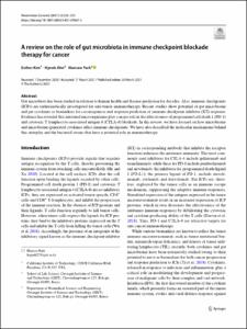 A review on the role of gut microbiota in immune checkpoint blockade therapy for cancer