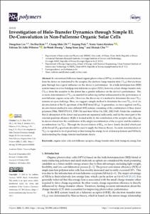 Investigation of Hole-Transfer Dynamics through Simple EL De-Convolution in Non-Fullerene Organic Solar Cells
