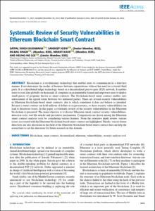 Systematic Review of Security Vulnerabilities in Ethereum Blockchain Smart Contract