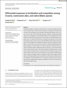 Differential responses to fertilization and competition among invasive, noninvasive alien, and native Bidens species