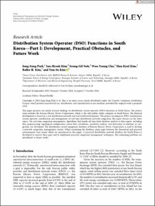 Distribution System Operator (DSO) Functions in South Korea-Part I: Development, Practical Obstacles, and Future Work