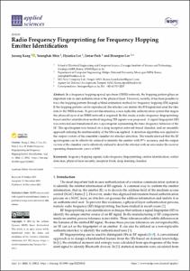 Radio Frequency Fingerprinting for Frequency Hopping Emitter Identification