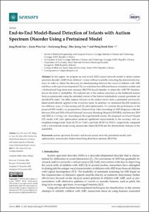 End-to-end model-based detection of infants with autism spectrum disorder using a pretrained model