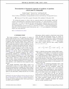 Determination of dynamical exponents of graphene at quantum critical point by holography
