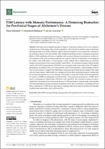 P300 Latency with Memory Performance: A Promising Biomarker for Preclinical Stages of Alzheimer’s Disease