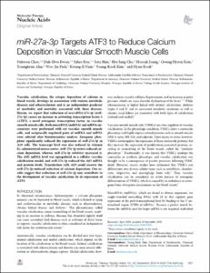 miR-27a-3p Targets ATF3 to Reduce Calcium Deposition in Vascular Smooth Muscle Cells