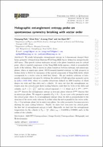 Holographic entanglement entropy probe on spontaneous symmetry breaking with vector order