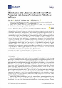 Identification and characterization of microRNAs associated with somatic copy number alterations in cancer