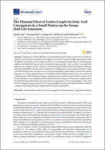 The minimal effect of linker length for fatty acid conjugation to a small protein on the serum half-life extension