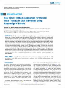 Real-Time Feedback Application for Musical Pitch Training in Deaf Individuals Using Knowledge of Results