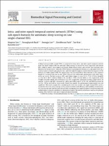 Intra- and inter-epoch temporal context network (IITNet) using sub-epoch features for automatic sleep scoring on raw single-channel EEG