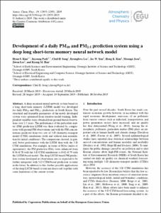 Development of a daily PM10 and PM2.5 prediction system using a deep long short-term memory neural network model