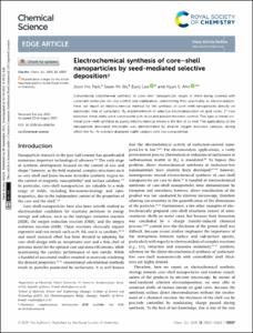 Electrochemical synthesis of core-shell nanoparticles by seed-mediated selective deposition