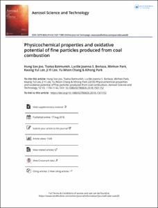 Physicochemical properties and oxidative potential of fine particles produced from coal combustion