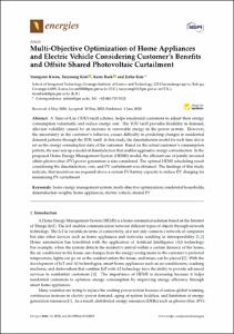 Multi-objective optimization of home appliances and electric vehicle considering customer's benefits and offsite shared photovoltaic curtailment