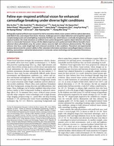 Feline eye–inspired artificial vision for enhanced camouflage breaking under diverse light conditions