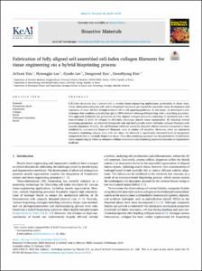 Fabrication of fully aligned self-assembled cell-laden collagen filaments for tissue engineering via a hybrid bioprinting process
