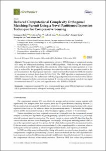 Reduced computational complexity orthogonal matching pursuit using a novel partitioned inversion technique for compressive sensing
