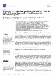 Improving Ultraviolet Responses in Cu2ZnSn(S,Se)(4) Thin-Film Solar Cells Using Quantum Dot-Based Luminescent Down-Shifting Layer
