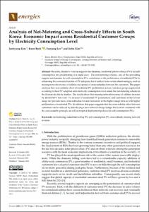 Analysis of Net-Metering and Cross-Subsidy Effects in South Korea: Economic Impact across Residential Customer Groups by Electricity Consumption Level