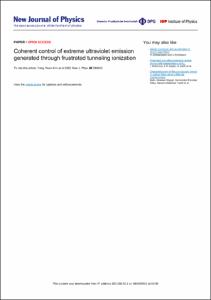 Coherent control of extreme ultraviolet emission generated through frustrated tunneling ionization
