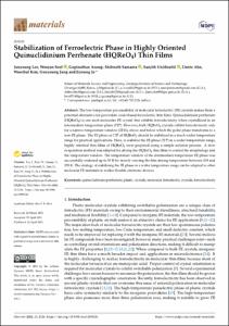 Stabilization of Ferroelectric Phase in Highly Oriented Quinuclidinium Perrhenate (HQReO(4)) Thin Films